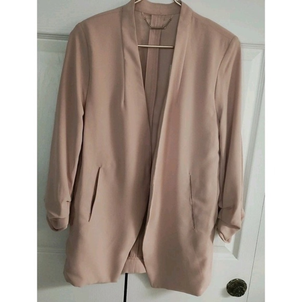 Nordstrom Rack T Tahari Women's Blazer Size Med Light Blush 3/4 Sleeve